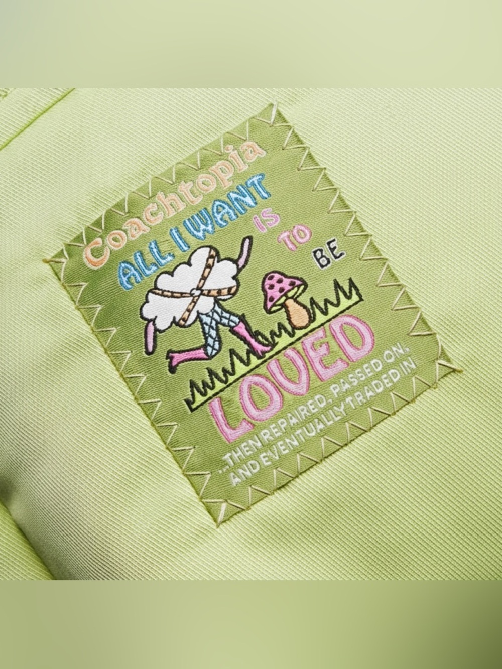 Coachtopia mini loop Backpack in lime green and Dust bag - Picture 3 of 16